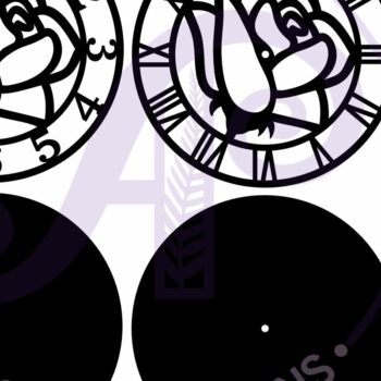 Intra απο ξύλο plywood 3mm-4mm πάχος – Rose Wall Clock Files Cut Laser, Δίασταση  20x20 cm INTRAFABR-96018758 - Image 4