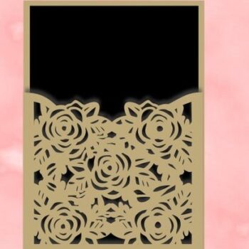 Intra απο ξύλο plywood 3mm-4mm πάχος – Τριαντάφυλλο Προσκλητήριο Γάμου Laser Δίασταση  20x20 cm INTRAFABR-19159699 - Image 2