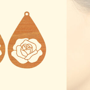 Intra απο ξύλο plywood 3mm-4mm πάχος – Σκουλαρίκια από ροζ ξύλο κοπής με λέιζερ Δίασταση  5x5 cm INTRAFABR-62895436