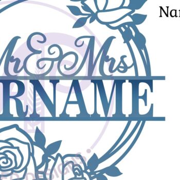 Intra απο ξύλο plywood 3mm-4mm πάχος – Στεφάνι Τριαντάφυλλου Σήμα Γάμου Mr and Mrs Δίασταση  20x20 cm INTRAFABR-68857106 - Image 2