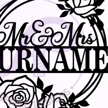 Intra απο ξύλο plywood 3mm-4mm πάχος – Στεφάνι Τριαντάφυλλου Σήμα Γάμου Mr and Mrs Δίασταση  20x20 cm INTRAFABR-68857106 - Image 3