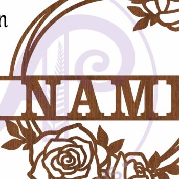 Intra απο ξύλο plywood 3mm-4mm πάχος – Σήμα ονόματος στεφάνι τριαντάφυλλου Δίασταση  20x20 cm INTRAFABR-97406677 - Image 3