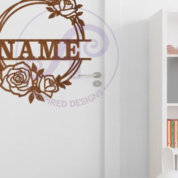 Intra απο ξύλο plywood 3mm-4mm πάχος – Σήμα ονόματος στεφάνι τριαντάφυλλου Δίασταση  20x20 cm INTRAFABR-97406677 - Image 4