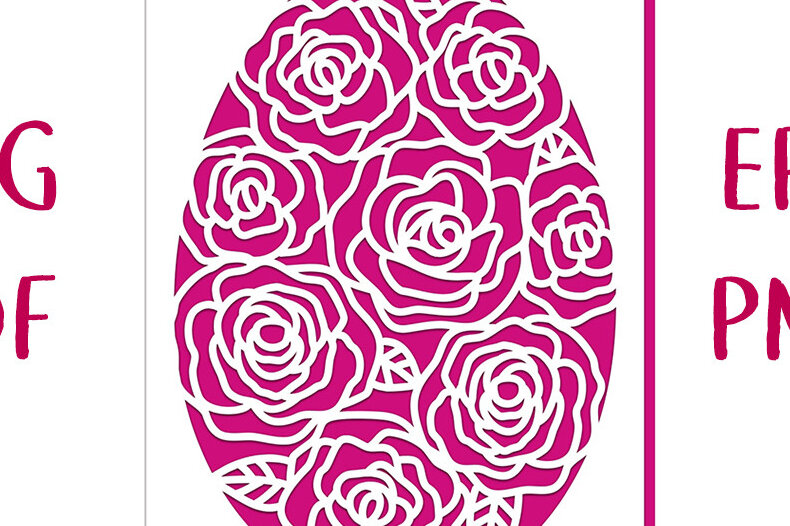 Intra απο ξύλο plywood 3mm-4mm πάχος – Τριαντάφυλλα Πασχαλινή Κάρτα Αυγού Αρχείο κομμένο Δίασταση  20x20 cm INTRAFABR-26438535