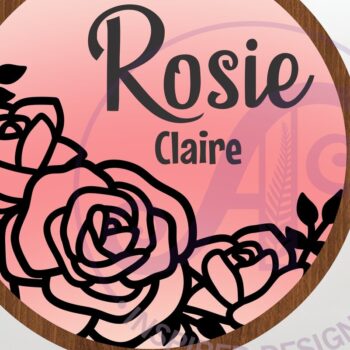 Intra απο ξύλο plywood 3mm-4mm πάχος – Roses Layered Personalized Name Art Wall Δίασταση  20x20 cm INTRAFABR-118853357 - Image 1