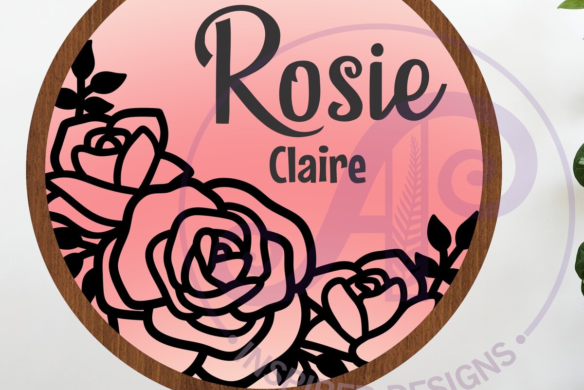 Intra απο ξύλο plywood 3mm-4mm πάχος – Roses Layered Personalized Name Art Wall Δίασταση  20x20 cm INTRAFABR-118853357