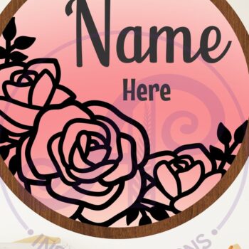 Intra απο ξύλο plywood 3mm-4mm πάχος – Roses Layered Personalized Name Art Wall Δίασταση  20x20 cm INTRAFABR-118853357 - Image 2