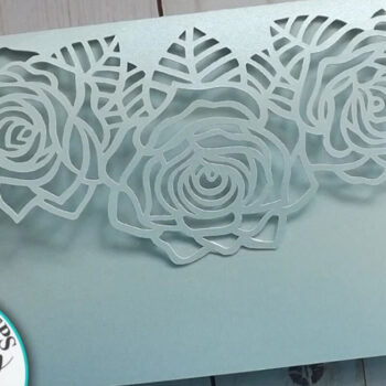 Intra απο ξύλο plywood 3mm-4mm πάχος – Τριαντάφυλλα Trifold Wedding Pocket Cut Δίασταση 20x20 cm INTRAFABR-28873488 - Image 1