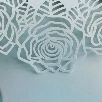 Intra απο ξύλο plywood 3mm-4mm πάχος – Τριαντάφυλλα Trifold Wedding Pocket Cut Δίασταση 20x20 cm INTRAFABR-28873488 - Image 3