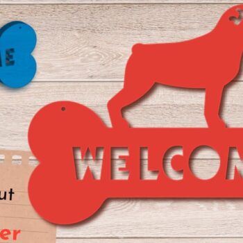 Intra απο ξύλο plywood 3mm-4mm πάχος – Σήμα καλωσορίσματος Rottweiler Dog, Dog Lover Δίασταση  20x20 cm INTRAFABR-81326644 - Image 1