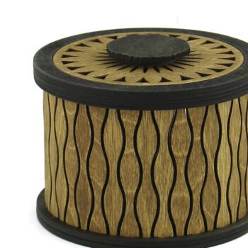 Intra απο ξύλο plywood 3mm-4mm πάχος – Στρογγυλό κουτί. Αρχείο κουτιού αποκοπής λέιζερ. Δίασταση  20x20 cm INTRAFABR-119116233 - Image 1