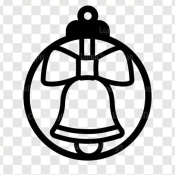 Intra απο ξύλο plywood 3mm-4mm πάχος – Στρογγυλό Χριστουγεννιάτικο Στολίδι με καμπάνα Δίασταση 20x20 cm INTRAFABR-107513624 - Image 2