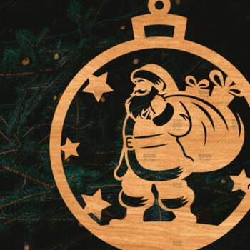 Intra απο ξύλο plywood 3mm-4mm πάχος – Στρογγυλό Χριστουγεννιάτικο Στολίδι Δίασταση 20x20 cm INTRAFABR-106942326 - Image 1