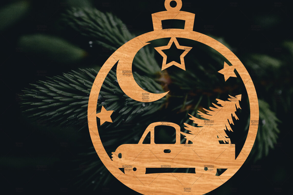 Intra απο ξύλο plywood 3mm-4mm πάχος – Στρογγυλό Χριστουγεννιάτικο Στολίδι Δίασταση  20x20 cm INTRAFABR-106942591