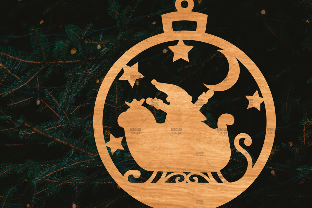 Intra απο ξύλο plywood 3mm-4mm πάχος – Στρογγυλό Χριστουγεννιάτικο Στολίδι Δίασταση  20x20 cm INTRAFABR-106942634