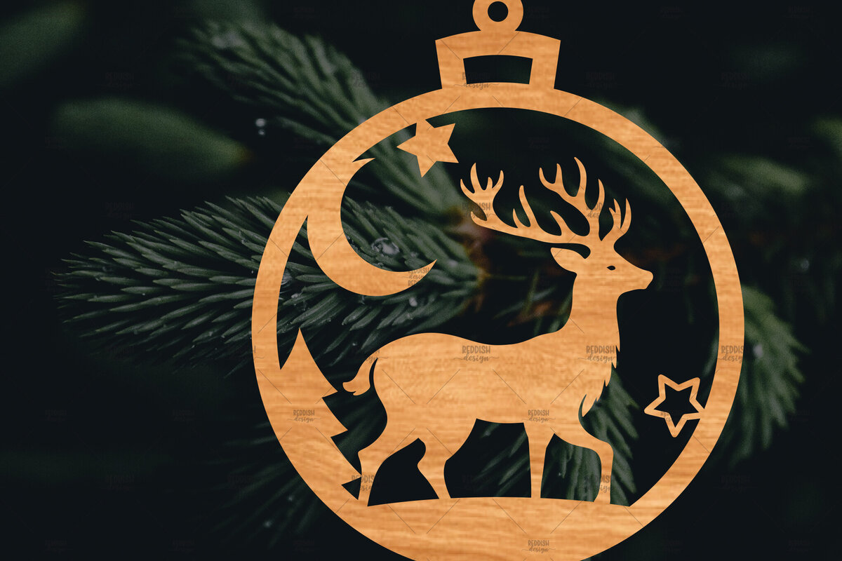 Intra απο ξύλο plywood 3mm-4mm πάχος – Στρογγυλό Χριστουγεννιάτικο Στολίδι Δίασταση  20x20 cm INTRAFABR-106942736