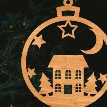 Intra απο ξύλο plywood 3mm-4mm πάχος – Στρογγυλό Χριστουγεννιάτικο Στολίδι Δίασταση  20x20 cm INTRAFABR-106942754 - Image 1