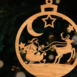 Intra απο ξύλο plywood 3mm-4mm πάχος – Στρογγυλό Χριστουγεννιάτικο Στολίδι Δίασταση  20x20 cm INTRAFABR-106942790