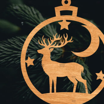 Intra απο ξύλο plywood 3mm-4mm πάχος – Στρογγυλό Χριστουγεννιάτικο Στολίδι Δίασταση 20x20 cm INTRAFABR-106941920 - Image 1