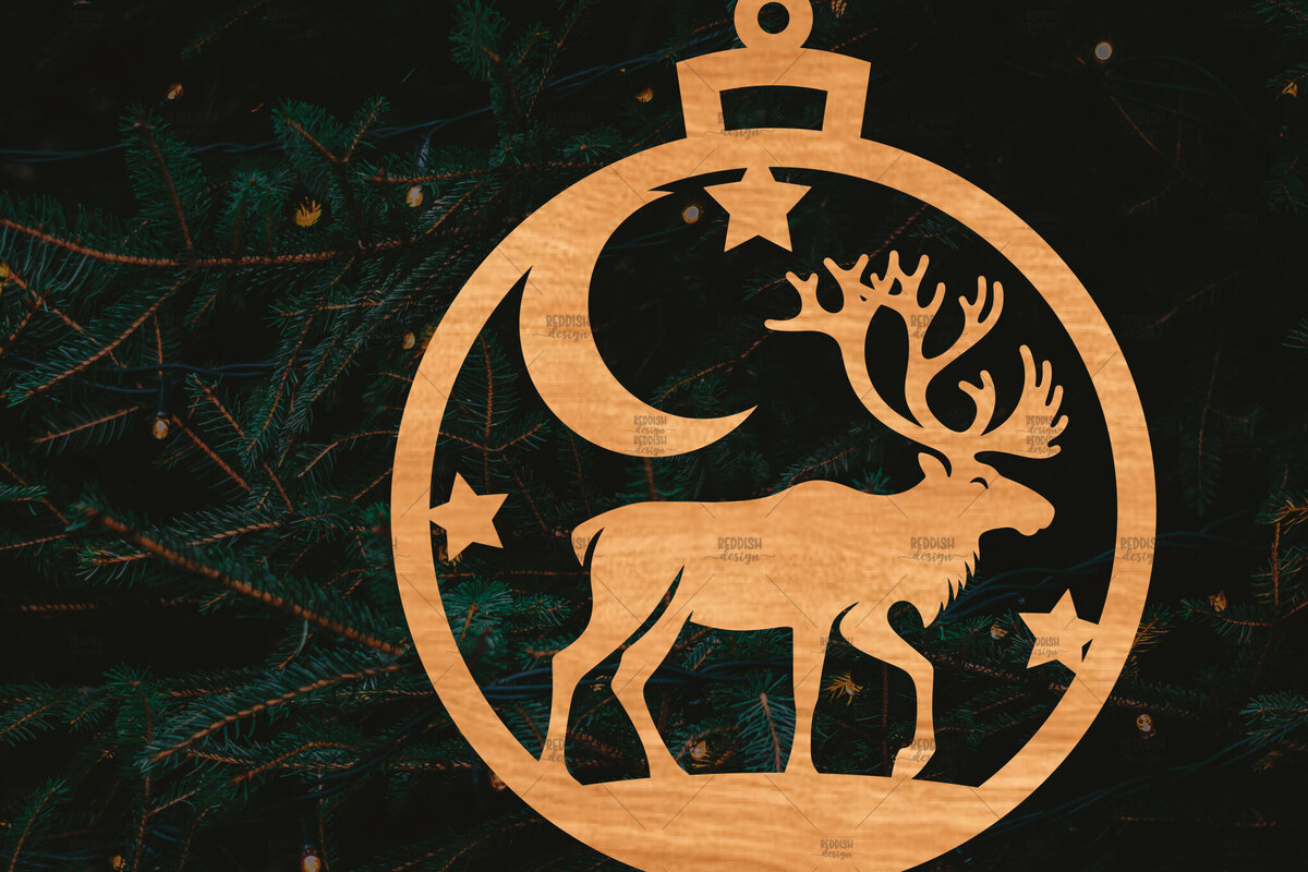 Intra απο ξύλο plywood 3mm-4mm πάχος – Στρογγυλό Χριστουγεννιάτικο Στολίδι Δίασταση  20x20 cm INTRAFABR-106941424