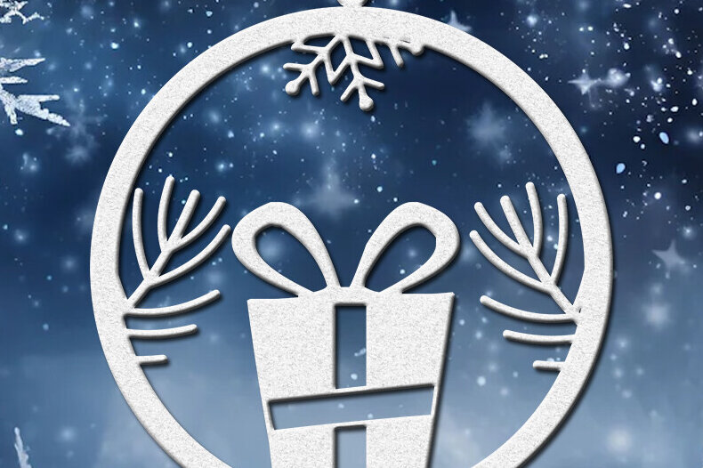 Intra απο ξύλο plywood 3mm-4mm πάχος – Στρογγυλό χριστουγεννιάτικο στολίδι Circuit Δίασταση  20x20 cm INTRAFABR-86061088