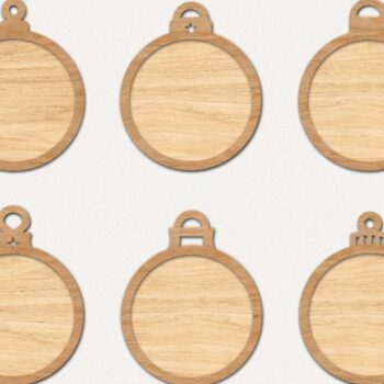 Intra απο ξύλο plywood 3mm-4mm πάχος – Στρογγυλή δέσμη Χριστουγεννιάτικων στολιδιών Δίασταση  20x20 cm INTRAFABR-41343693 - Image 1