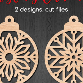 Intra απο ξύλο plywood 3mm-4mm πάχος – Στρογγυλά χριστουγεννιάτικα στολίδια με νιφάδα χιονιού Δίασταση  20x20 cm INTRAFABR-110609622 - Image 1