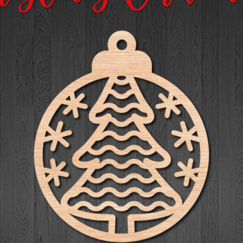 Intra απο ξύλο plywood 3mm-4mm πάχος – Στρογγυλό στολίδι Χριστουγεννιάτικου Δέντρου Δίασταση  20x20 cm INTRAFABR-107907964 - Image 1