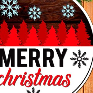 Intra απο ξύλο plywood 3mm-4mm πάχος – Round Christmas Welcome Wood Δίασταση  20x20 cm INTRAFABR-37837845