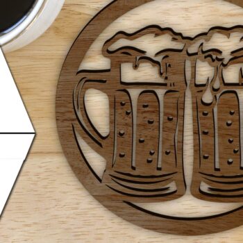 Intra απο ξύλο plywood 3mm-4mm πάχος – Στρογγυλό σουβέρ κοπής με λέιζερ. Σουβέρ για καφέ. Δίασταση  20x20 cm INTRAFABR-115443265 - Image 1