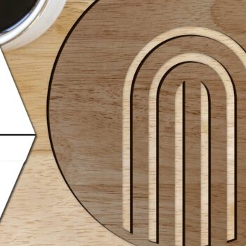 Intra απο ξύλο plywood 3mm-4mm πάχος – Στρογγυλό Coaster Coaster Cut Laser Δίασταση  20x20 cm INTRAFABR-115442894 - Image 1