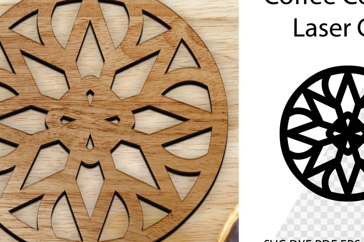 Intra απο ξύλο plywood 3mm-4mm πάχος – Στρογγυλό Coaster Coaster Cut Laser. Δίασταση  20x20 cm INTRAFABR-115439003