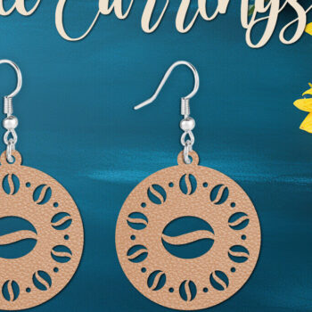 Intra απο ξύλο plywood 3mm-4mm πάχος – Στρογγυλό Σκουλαρίκι καφέ Δίασταση 5x5 cm INTRAFABR-104139930 - Image 1