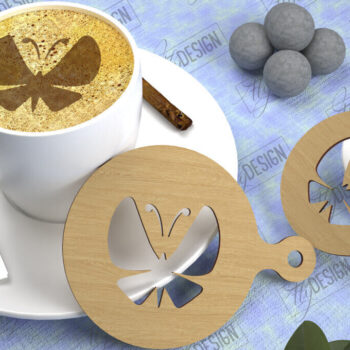 Intra απο ξύλο plywood 3mm-4mm πάχος – Στρογγυλή δέσμη με στένσιλ καφέ|Coffee Lover Δίασταση 20x20 cm INTRAFABR-107827653 - Image 4