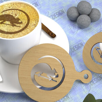 Intra απο ξύλο plywood 3mm-4mm πάχος – Στρογγυλή δέσμη με στένσιλ καφέ|Coffee Lover Δίασταση 20x20 cm INTRAFABR-107827653 - Image 5