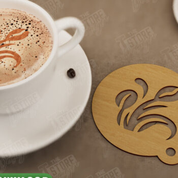 Intra απο ξύλο plywood 3mm-4mm πάχος – Στρογγυλό στένσιλ καφέ | Λουλούδι Δίασταση 20x20 cm INTRAFABR-107517768 - Image 1