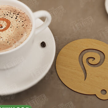 Intra απο ξύλο plywood 3mm-4mm πάχος – Στρογγυλό στένσιλ καφέ | Μοτίβο στον καφέ Δίασταση 20x20 cm INTRAFABR-107517803 - Image 1