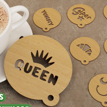 Intra απο ξύλο plywood 3mm-4mm πάχος – Στρογγυλή δέσμη με στένσιλ καφέ | Αρχεία CNC Δίασταση 20x20 cm INTRAFABR-107517637 - Image 1