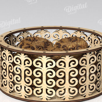 Intra απο ξύλο plywood 3mm-4mm πάχος – Στρογγυλά διακοσμητικά κουτιά Δέσμη κοπής με λέιζερ Δίασταση  20x20 cm INTRAFABR-111426216 - Image 5