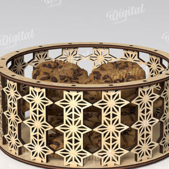 Intra απο ξύλο plywood 3mm-4mm πάχος – Στρογγυλά διακοσμητικά κουτιά Δέσμη κοπής με λέιζερ Δίασταση  20x20 cm INTRAFABR-111426216 - Image 6