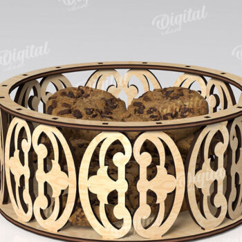 Intra απο ξύλο plywood 3mm-4mm πάχος – Στρογγυλά διακοσμητικά κουτιά Δέσμη κοπής με λέιζερ Δίασταση  20x20 cm INTRAFABR-111426216 - Image 7