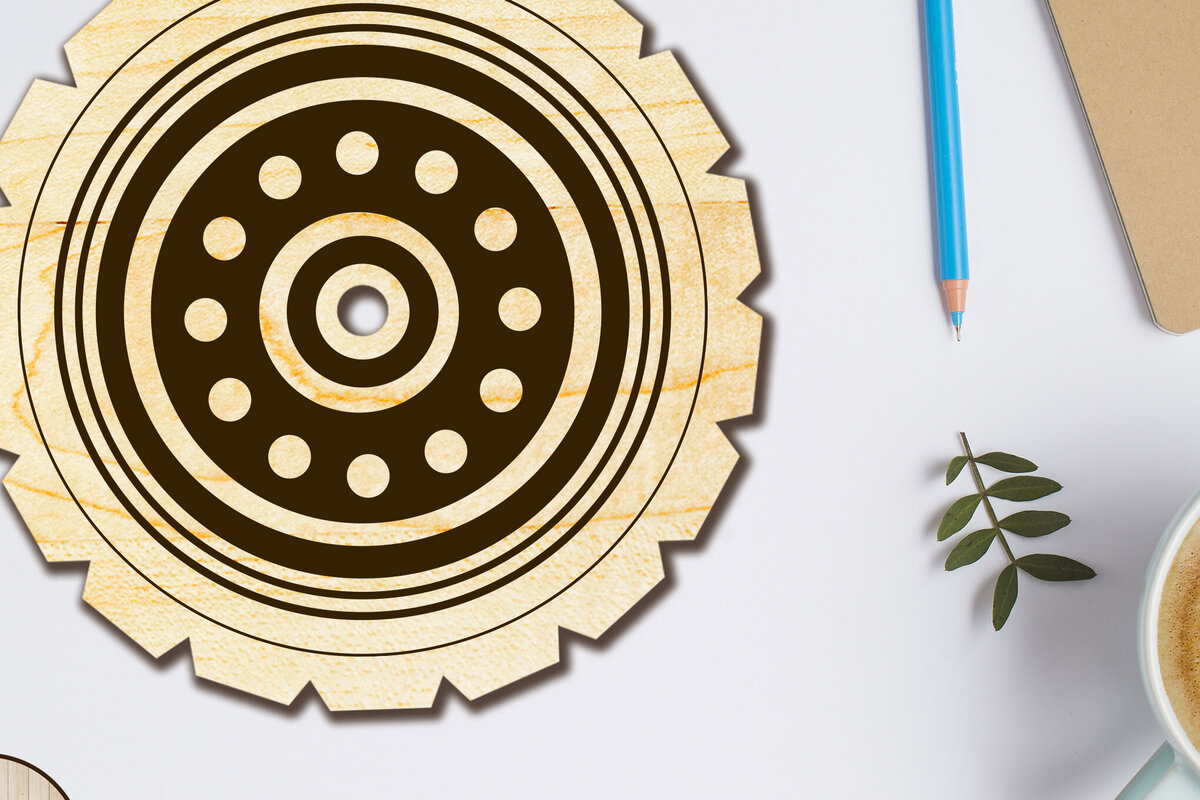 Intra απο ξύλο plywood 3mm-4mm πάχος – Στρογγυλή διακοσμητική λίμα κοπής σουβέρ Δίασταση  20x20 cm INTRAFABR-101934408