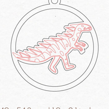 Intra απο ξύλο plywood 3mm-4mm πάχος – Στρογγυλά σκουλαρίκια δεινοσαύρων | Δίασταση  5x5 cm INTRAFABR-72459761 - Image 2