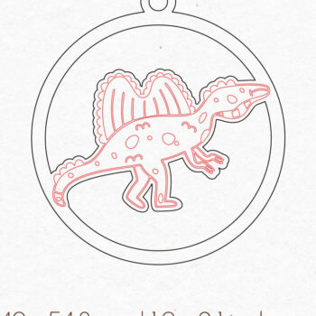 Intra απο ξύλο plywood 3mm-4mm πάχος – Στρογγυλά σκουλαρίκια δεινοσαύρων | Δίασταση  5x5 cm INTRAFABR-72731263 - Image 2