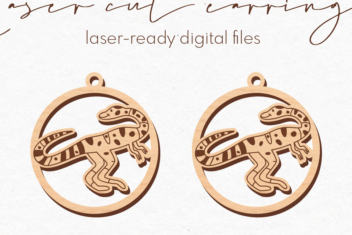 Intra απο ξύλο plywood 3mm-4mm πάχος – Στρογγυλά σκουλαρίκια δεινοσαύρων | Δίασταση  5x5 cm INTRAFABR-73066616