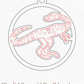 Intra απο ξύλο plywood 3mm-4mm πάχος – Στρογγυλά σκουλαρίκια δεινοσαύρων | Δίασταση  5x5 cm INTRAFABR-73066616 - Image 2