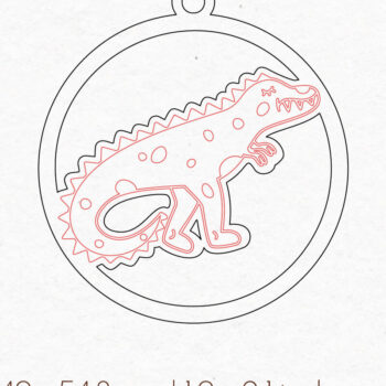 Intra απο ξύλο plywood 3mm-4mm πάχος – Στρογγυλά σκουλαρίκια δεινοσαύρων | Δίασταση  5x5 cm INTRAFABR-71987779 - Image 2