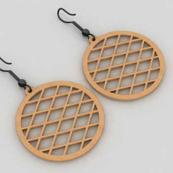 Intra απο ξύλο plywood 3mm-4mm πάχος – Σετ Στρογγυλό Σκουλαρίκι, Σκουλαρίκι λέιζερ099 Δίασταση  5x5 cm INTRAFABR-117913261 - Image 4