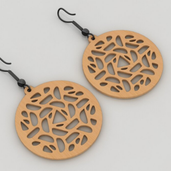 Intra απο ξύλο plywood 3mm-4mm πάχος – Σετ Στρογγυλό Σκουλαρίκι, Σκουλαρίκι λέιζερ099 Δίασταση  5x5 cm INTRAFABR-117913261 - Image 7