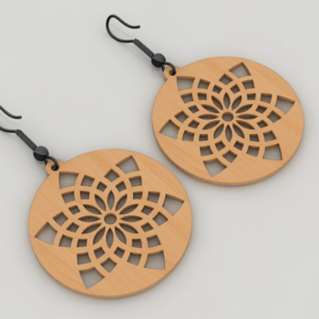 Intra απο ξύλο plywood 3mm-4mm πάχος – Σετ Στρογγυλό Σκουλαρίκι, Σκουλαρίκι λέιζερ099 Δίασταση  5x5 cm INTRAFABR-117913261 - Image 9